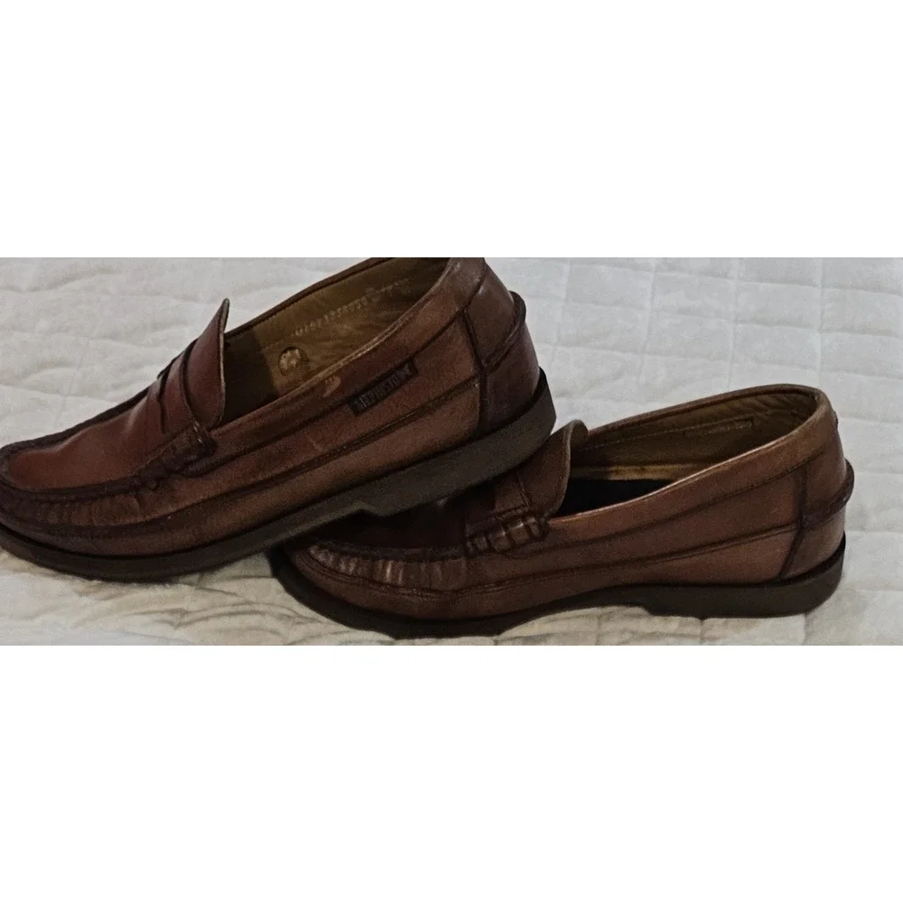 Mephisto Spinnaker Cap Vert Penny Loafer Boat Shoes Men's Size 8 Brown Leather